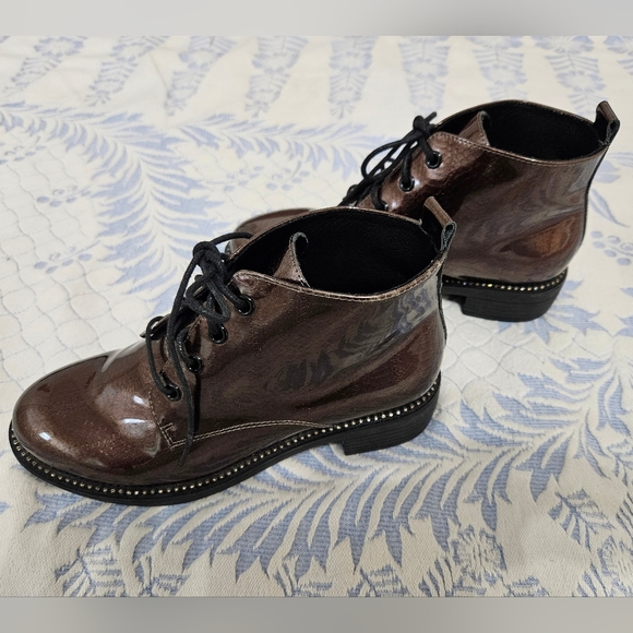 Glossy Rhinestone Lace-ups - Picture 4 of 13